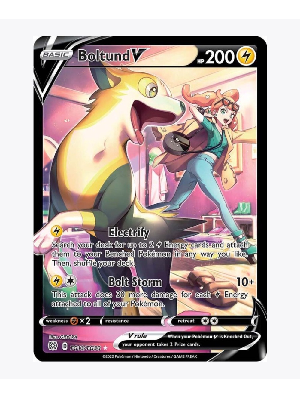Boltund V SWSH09 Brilliant Stars Trainer Gallery Pokemon Trading Card